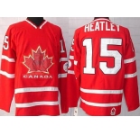nhl team canada #15 heatley 2010 olympic red
