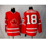 nhl team canada #18 richards 2010 olympic red