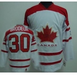 nhl team canada #30 brodeur 2010 olympic white