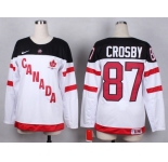 Women NHL Team Canada Olympic #87 crosby white jerseys[100 th]