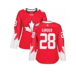 Women's Adidas Team Canada #28 Claude Giroux Premier Red Away 2016 World Cup Hockey Jersey
