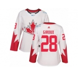 Women's Adidas Team Canada #28 Claude Giroux Premier White Home 2016 World Cup Hockey Jersey