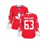 Women's Adidas Team Canada #63 Brad Marchand Premier Red Away 2016 World Cup Hockey Jersey