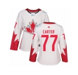 Women's Adidas Team Canada #77 Jeff Carter Authentic White Home 2016 World Cup Hockey Jersey