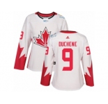 Women's Adidas Team Canada #9 Matt Duchene Authentic White Home 2016 World Cup Hockey Jersey