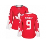 Women's Adidas Team Canada #9 Matt Duchene Premier Red Away 2016 World Cup Hockey Jersey