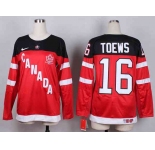 women nhl jerseys team canada #16 toews red[100 th]