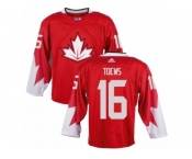 Youth Adidas Team Canada #16 Jonathan Toews Authentic Red Away 2016 World Cup Ice Hockey Jersey
