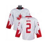 Youth Adidas Team Canada #2 Duncan Keith Authentic White Home 2016 World Cup Ice Hockey Jersey