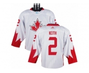 Youth Adidas Team Canada #2 Duncan Keith Authentic White Home 2016 World Cup Ice Hockey Jersey