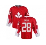 Youth Adidas Team Canada #28 Claude Giroux Authentic Red Away 2016 World Cup Ice Hockey Jersey