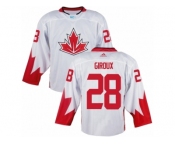 Youth Adidas Team Canada #28 Claude Giroux Authentic White Home 2016 World Cup Ice Hockey Jersey