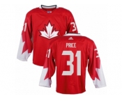 Youth Adidas Team Canada #31 Carey Price Premier Red Away 2016 World Cup Ice Hockey Jersey