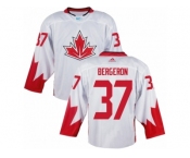 Youth Adidas Team Canada #37 Patrice Bergeron Authentic White Home 2016 World Cup Ice Hockey Jersey