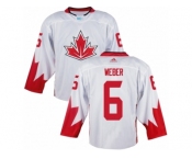 Youth Adidas Team Canada #6 Shea Weber Authentic White Home 2016 World Cup Ice Hockey Jersey