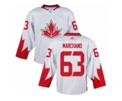 Youth Adidas Team Canada #63 Brad Marchand Authentic White Home 2016 World Cup Ice Hockey Jersey