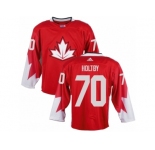 Youth Adidas Team Canada #70 Braden Holtby Authentic Red Away 2016 World Cup Ice Hockey Jersey