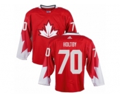 Youth Adidas Team Canada #70 Braden Holtby Authentic Red Away 2016 World Cup Ice Hockey Jersey