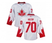 Youth Adidas Team Canada #70 Braden Holtby Authentic White Home 2016 World Cup Ice Hockey Jersey
