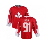 Youth Adidas Team Canada #91 Tyler Seguin Premier Red Away 2016 World Cup Ice Hockey Jersey