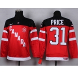 Youth nhl team canada #31 price red jerseys[100 th]