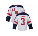 Men Adidas Team USA #3 Jack Johnson White 2016 World Cup Ice Hockey Jersey