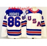 Men's USA #15 Noah Hanifin White 2025-2026 Stitched Jersey