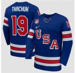 Men's USA #19 Matthew Tkachuk Royal 2026 Stitched Jersey