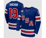 Men's USA #19 Matthew Tkachuk Royal 2026 Stitched Jersey