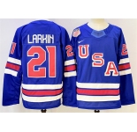 Men's USA #21 Dylan Larkin Royal 2025-2026 Stitched Jersey