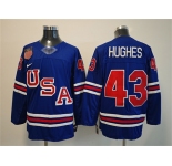Men's USA #43 Quinn Hughes Royal 2025-2026 Stitched Jersey