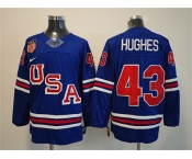 Men's USA #43 Quinn Hughes Royal 2025-2026 Stitched Jersey