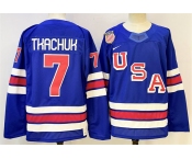 Men's USA #7 Brady Tkachuk Royal 2025-2026 Stitched Jersey