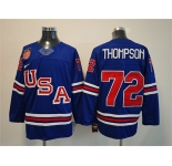 Men's USA #72 Tage Thompson Royal 2025-2026 Stitched Jersey