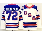 Men's USA #72 Tage Thompson White 2025-2026 Stitched Jersey