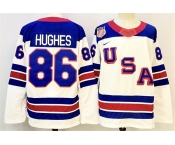 Men's USA #86 Jack Hughes White 2025-2026 Stitched Jersey