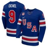 Men's USA #9 Jack Eichel Royal 2026 Stitched Jersey