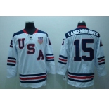 nhl team usa #15 langenbrunner 2010 olympic white