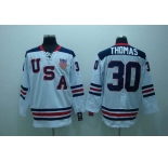 nhl team usa #30 thomas 2010 olympic white