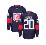 Youth Adidas Team USA #20 Ryan Suter Premier Navy Blue Away 2016 World Cup Ice Hockey Jersey
