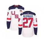 Youth Adidas Team USA #27 Ryan McDonagh Premier White Home 2016 World Cup Ice Hockey Jersey