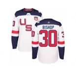 Youth Adidas Team USA #30 Ben Bishop Authentic White Home 2016 World Cup Ice Hockey Jersey