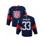 Youth Adidas Team USA #33 Dustin Byfuglien Premier Navy Blue Away 2016 World Cup Ice Hockey Jersey