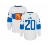 Men's Adidas Team Finland #20 Sebastian Aho Premier White Home 2016 World Cup of Hockey Jersey