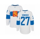 Men's Adidas Team Finland #27 Joonas Donskoi Authentic White Home 2016 World Cup of Hockey Jersey