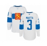 Men's Adidas Team Finland #3 Olli Maatta Premier White Home 2016 World Cup of Hockey Jersey