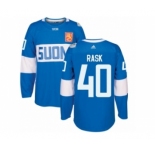 Men's Adidas Team Finland #40 Tuukka Rask Premier Blue Away 2016 World Cup of Hockey Jersey
