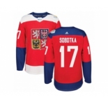 Men's Adidas Team Czech Republic #17 Vladimir Sobotka Authentic Red Away 2016 World Cup of Hockey Jersey
