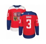 Men's Adidas Team Czech Republic #3 Radko Gudas Premier Red Away 2016 World Cup of Hockey Jersey