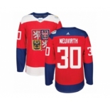 Men's Adidas Team Czech Republic #30 Michal Neuvirth Premier Red Away 2016 World Cup of Hockey Jersey